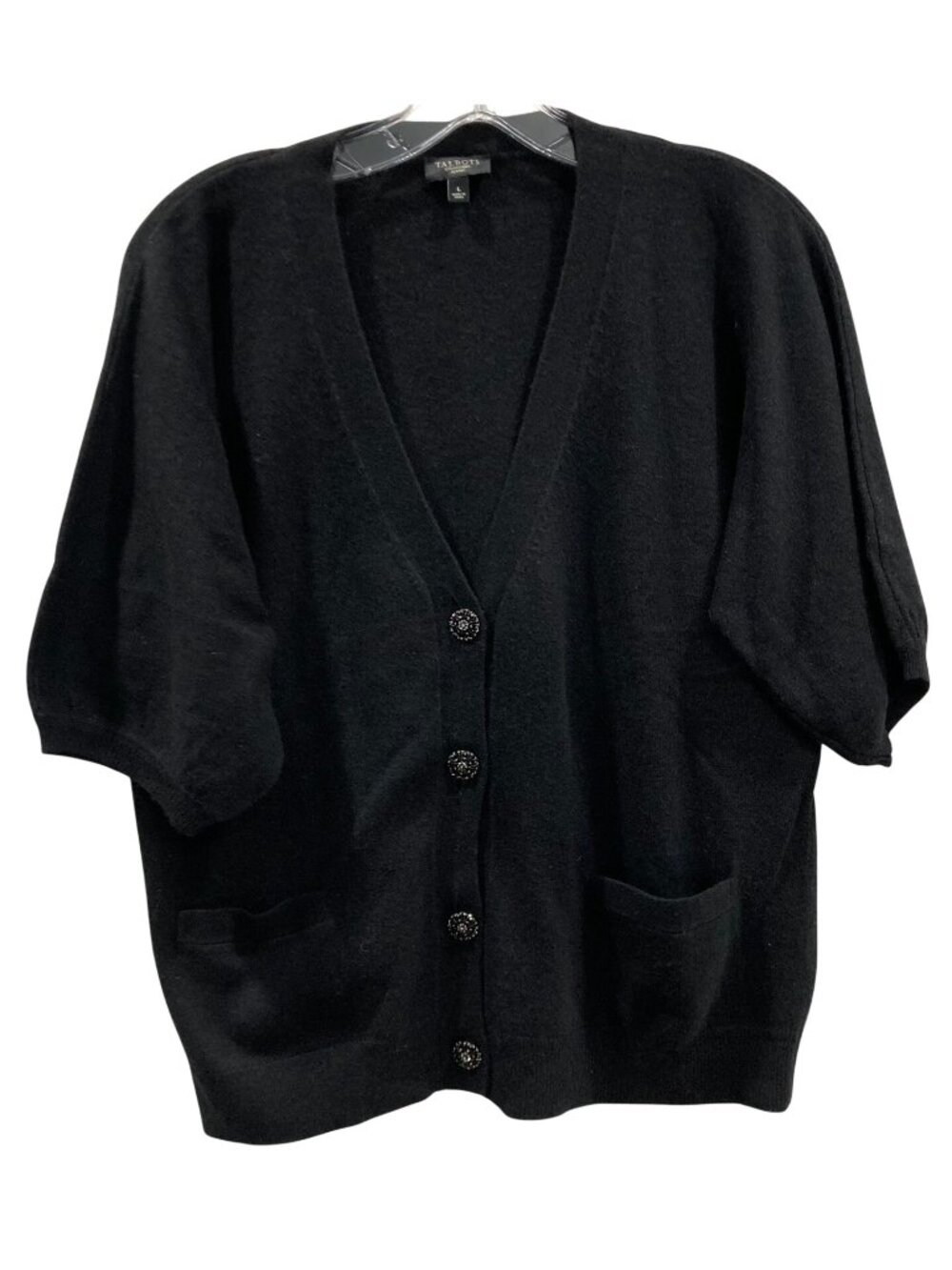 Talbots Short Sleeve Cardigan PL Wool Angora Cashmere Quiet Luxury Old Money